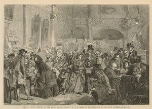 Csecsemő árva választás a London Tavernben (metszet) alkotó: George Elgar Hicks