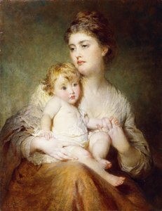 St. Albans hercegnőjének portréja fiával, 1875 alkotó: George Elgar Hicks