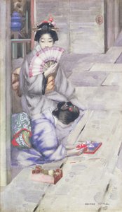 Geisha Drinking Tea (wc papíron)