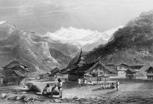 "Kursalee, - Egy falu a Himalája-hegységben, India", 1838.