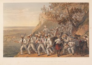 ?Az 1. bengáli fuzilierek levonulnak Dugshaiból?, 1857