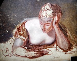 Girl Reading, 1850 körül (olaj, fedélzeten) alkotó: George Frederic Watts