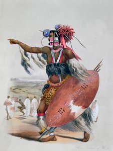 "Zulu harcos, Utimuni, Chaka, a néhai zulu király unokaöccse", 1849