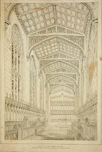 New College Chapel: Belső nézet a javasolt tető terveivel