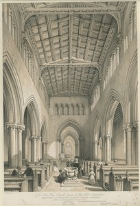 Stafford – A Szent Mária-templom belseje: színezett litográfia, nd [c 1841]