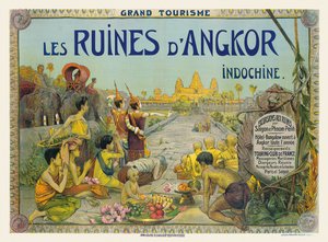 Francia plakát, amely az indokínai Angkor templomait hirdeti alkotó: George Groslier