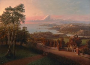 Naplemente vidéki tájban 1846 (Olaj, vászon)