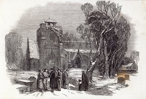 Karácsony reggel: Templomba járás, W.J. Linton metszet, a „The Illustrated London News”-ból, 1846. december 26.