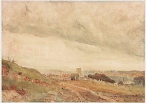 Richmond, Yorkshire (ceruza és akvarell papíron (kártyára ragasztva))