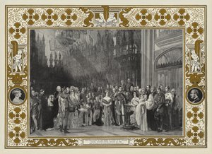 A walesi herceg keresztelője a Windsori kastély Szent György-kápolnájában, 1842. január 25. alkotó: George Hayter