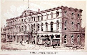 Kilátás a Third Avenue Railroad Depotra, illusztráció a „D.T. Valentin-napi kézikönyv