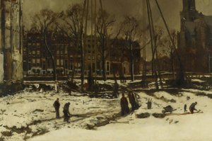 A Raadhuisstraat átjárója télen alkotó: George Hendrik Breitner