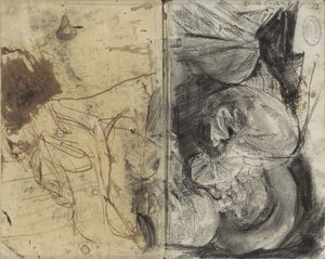 Ivó férfi tizenhetedik századi ruhában és ülő férfi alkotó: George Hendrik Breitner