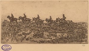Huszárok lovaglás egy fájl alkotó: George Hendrik Breitner