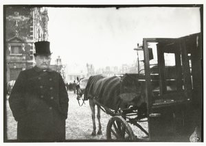 Lovak kocsival az amszterdami Leidseplein-n alkotó: George Hendrik Breitner
