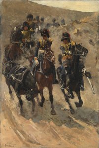 A Sárga Lovasok Lótüzérség alkotó: George Hendrik Breitner