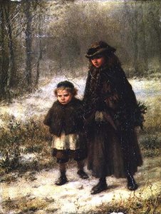 Egy téli reggeli séta alkotó: George Henry Boughton