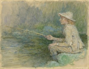 Fiú horgászat alkotó: George Henry Boughton