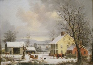Tél vidéken (1857) alkotó: George Henry Durrie