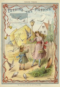 A galambok etetése (chromolitho)