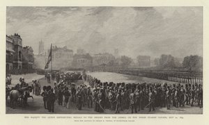 Őfelsége a királynő kitüntetéseket oszt ki a krími hősöknek a Horse Guards