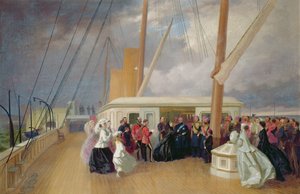 Viktória királynő 1867. július 17-én a királyi jacht fedélzetén a szultánnak a Hagyományőrző Renddel adományoz, 1867, 1867