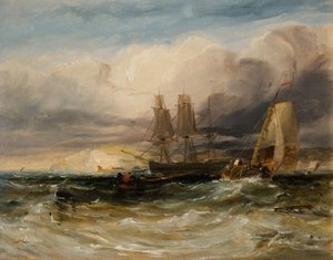 A Temzén – Tilbury erőd, 1840. alkotó: George Hyde Chambers