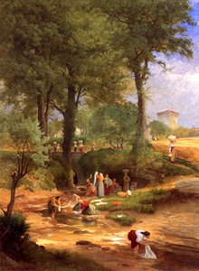 Mosónap Olaszországban, Perugia közelében, 1873 alkotó: George Inness