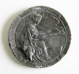 A Brit Építészek Királyi Intézetének kitüntetése az esszéért és a kimért rajzért, 1907 alkotó: George James Frampton