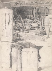 Tanulmány a "The Goose" számára, 1867: Egy pajta belseje