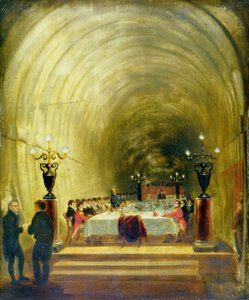 Bankett a Temze alagútban, 1827 körül