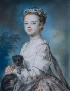 Lady Charlotte Boyle portréja (pasztell, papíron) alkotó: George Knapton