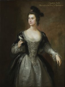 Lady Charlotte Boyle, Clifford bárónő és Hartington Marchioness portréja, 1748-56 körül (olaj, vászon)