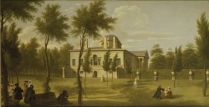Kilátás a Chiswick-villára a gyepről, 1735 körül (olaj, vászon)