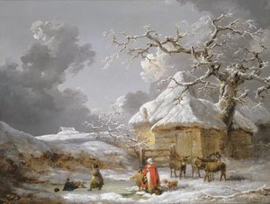 Esés a jégen (olaj, vászon) alkotó: George Morland