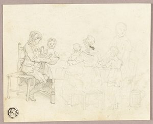 Család egy asztalnál alkotó: George Morland