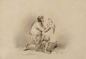 Halász, aki halat tart alkotó: George Morland