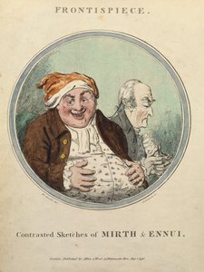 Mirth és Ennui kontrasztos vázlatai (kézzel színezett rézkarc)