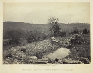 Mission Ridge az Orchard Knob felől alkotó: George N. Barnard