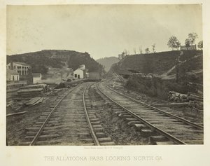 Az Allatoona-hágó észak felé néz, GA, 1866. alkotó: George N. Barnard