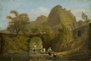 "Dynas Rock and Bridge", 1820 alkotó: George Orleans De La Motte