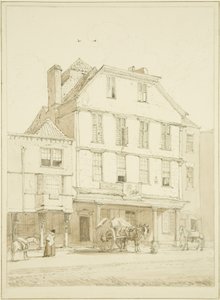 Stag and Hounds (Piepowder Court) (ceruza és akvarell papíron) alkotó: George Orleans Delamotte
