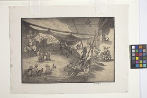 A madarak párosítása és mérlegelése (rézkarc, puha őrölt rézkarc és akvatinta krémszőtt papíron)