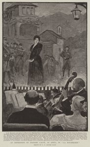 Madame Calve, mint Anita benyomása a La Navarraise című filmben alkotó: George Percy Jacomb-Hood