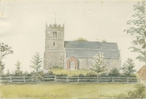 High Offley templom: vízfestmény, 1821