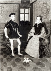 II. Fülöp spanyol király (1527-98) és I. Mária királyné (1516-58) portréja, metszette Joseph Brown, 1812.