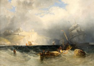Francia horgászcsónakok szélviharban Dover mellett