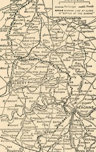 Térkép a somme-i csata illusztrálására, 1919.