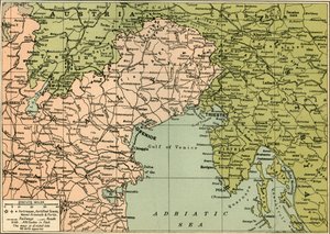 Az olasz harci front térképe, 1919.