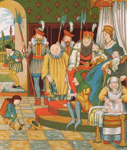 Megérkezik Rumpelstiltskin, hogy átvegye jutalmaként a hercegnő elsőszülött gyermekét, 1882